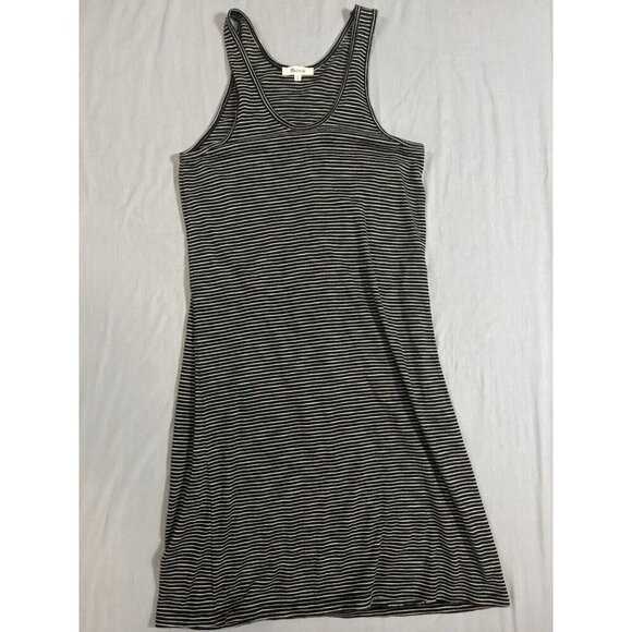 Madewell Womens Tank Dress Small Black Gold White Sleeveless Stretch - Picture 1 of 6